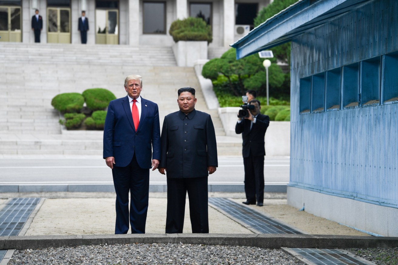 US President Donald Trump and Kim Jong-un in the DMZ in 2019. 