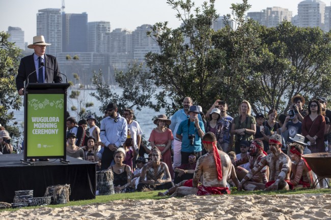Mr Hutley speaking at Australia Day this year.
