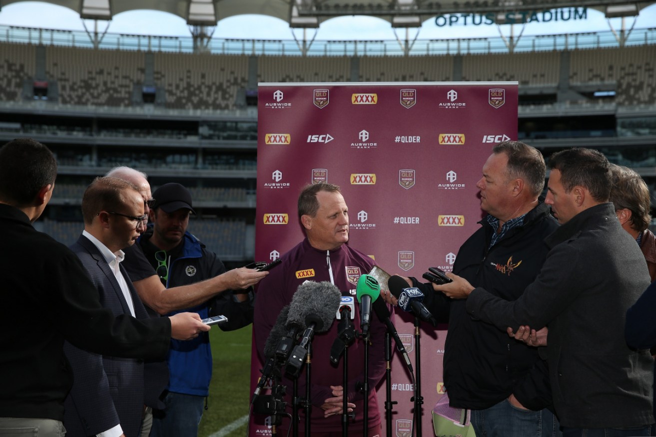 The man in the middle: Kevin Walters held an emotional media conference to discuss the challenge of Origin III. 