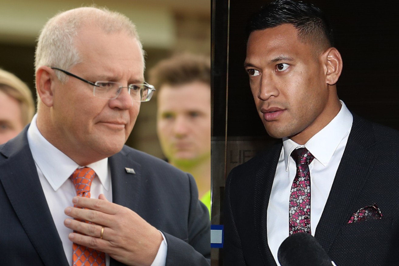 Scott Morrison says the Israel Folau case shows a "gap" in religious freedom laws. 