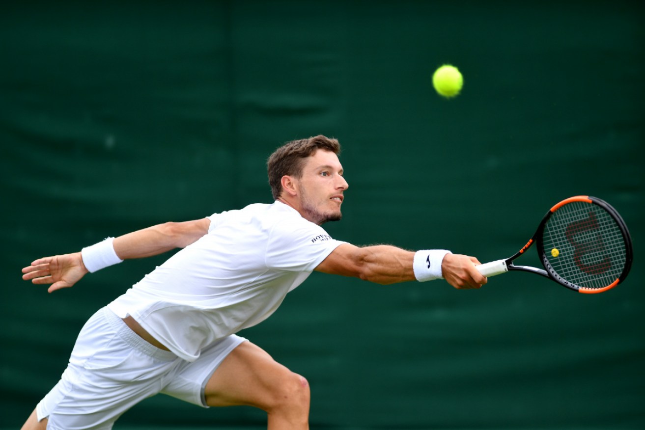 Popyrin stormed through the qualifier to reach the Wimbledon main draw against Pablo Carreño Busta (pictured).
