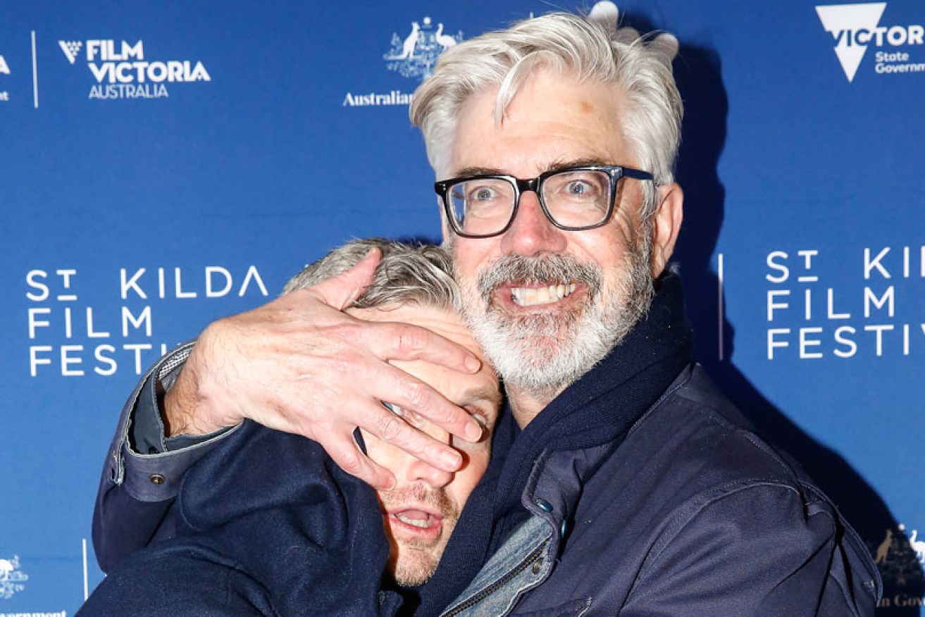 Shaun Micallef with actor Stephen Curry at the June 21 St Kilda Film Festival opening night in Melbourne.
