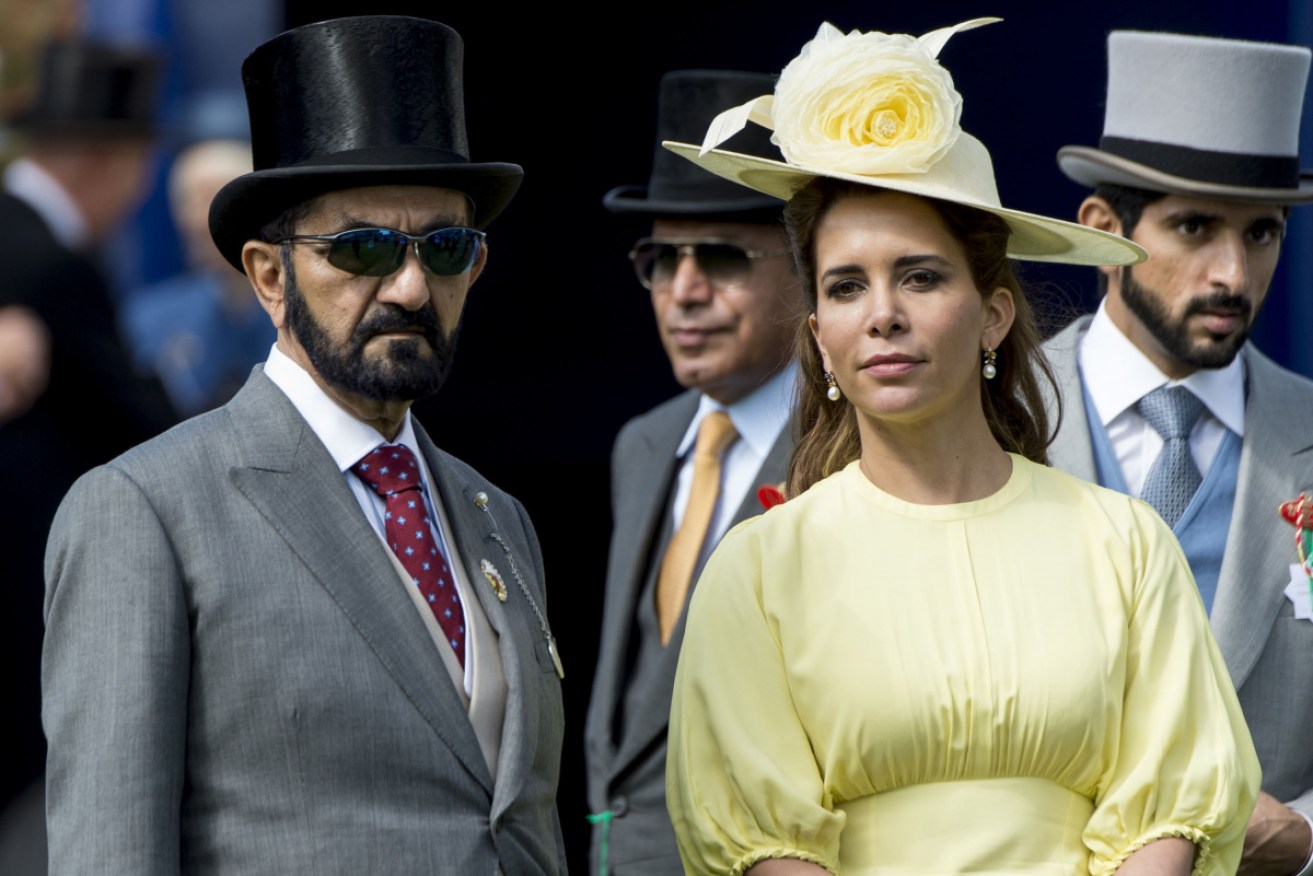 Sheikh Mohammed with estranged ex-wife Princess Haya at the Epsom Derby in 2017.