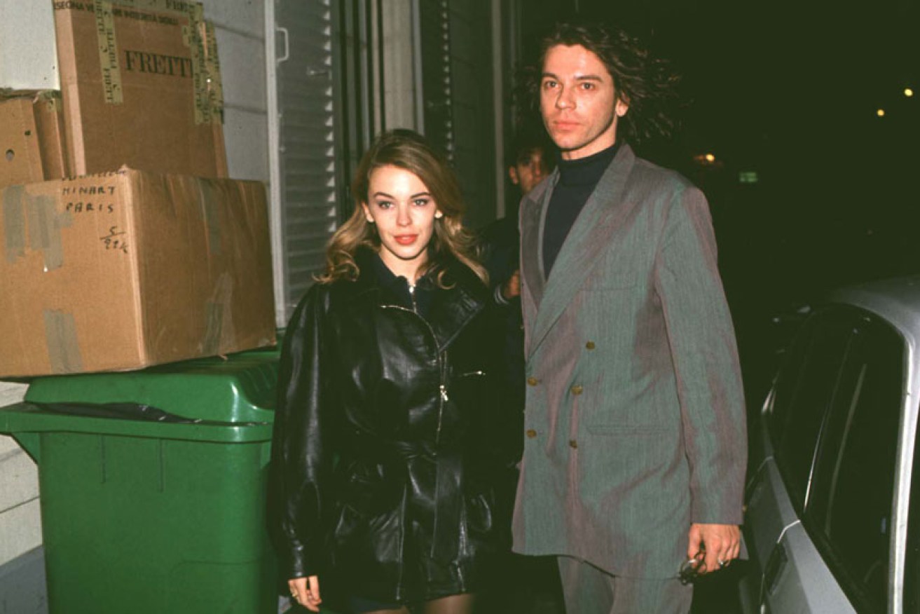 Kylie Minogue and Michael Hutchence at a European Chanel Haute Couture show in the early 1990s.