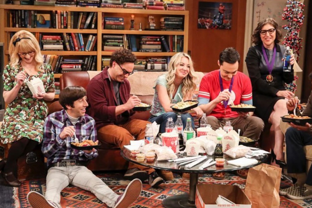 <i>The Big Bang Theory</i> cast (in the finale), crew and writers earned 46 Emmy nominations over 279 episodes.