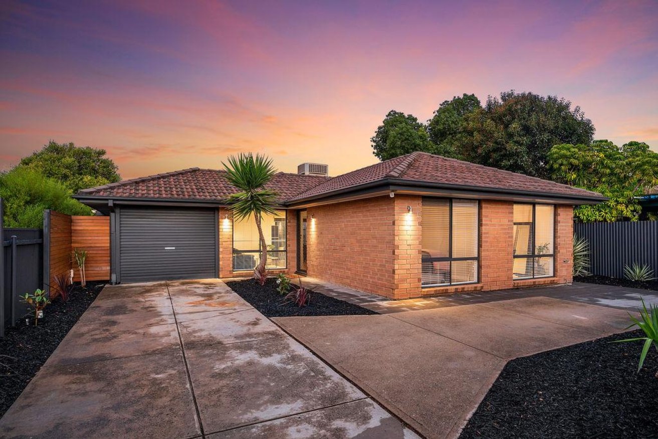 This three-bedroom home at Sturt, SA will be auctioned on Sunday, with price hopes of $410,000 to $435,000. 