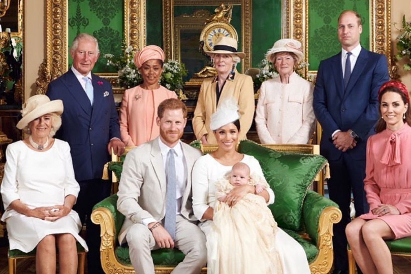 Archie's christening portrait at Windsor Castle included his grandfather Prince Charles and grandmother Doria Ragland.
