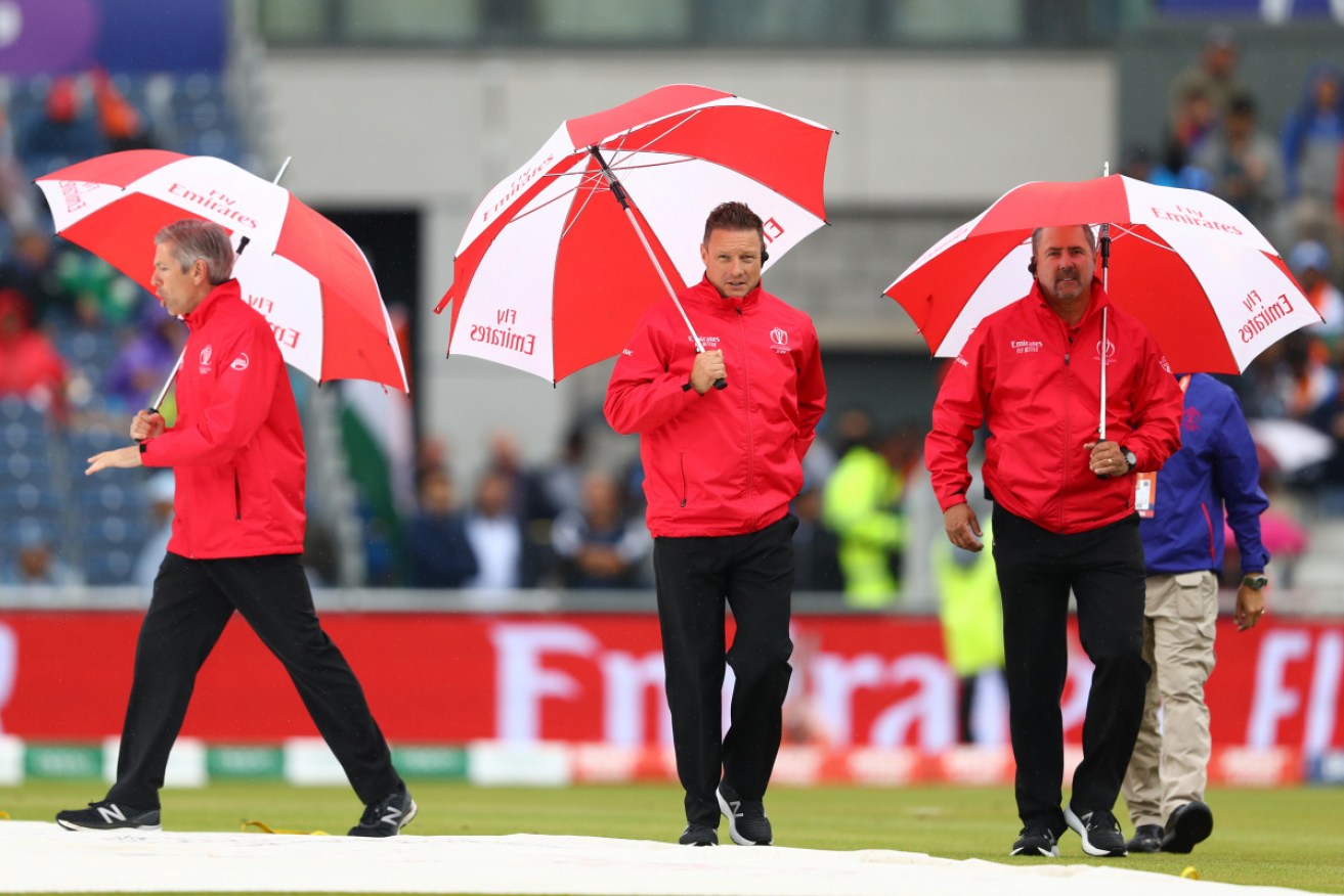 Umpires call off play for the day due to rain .