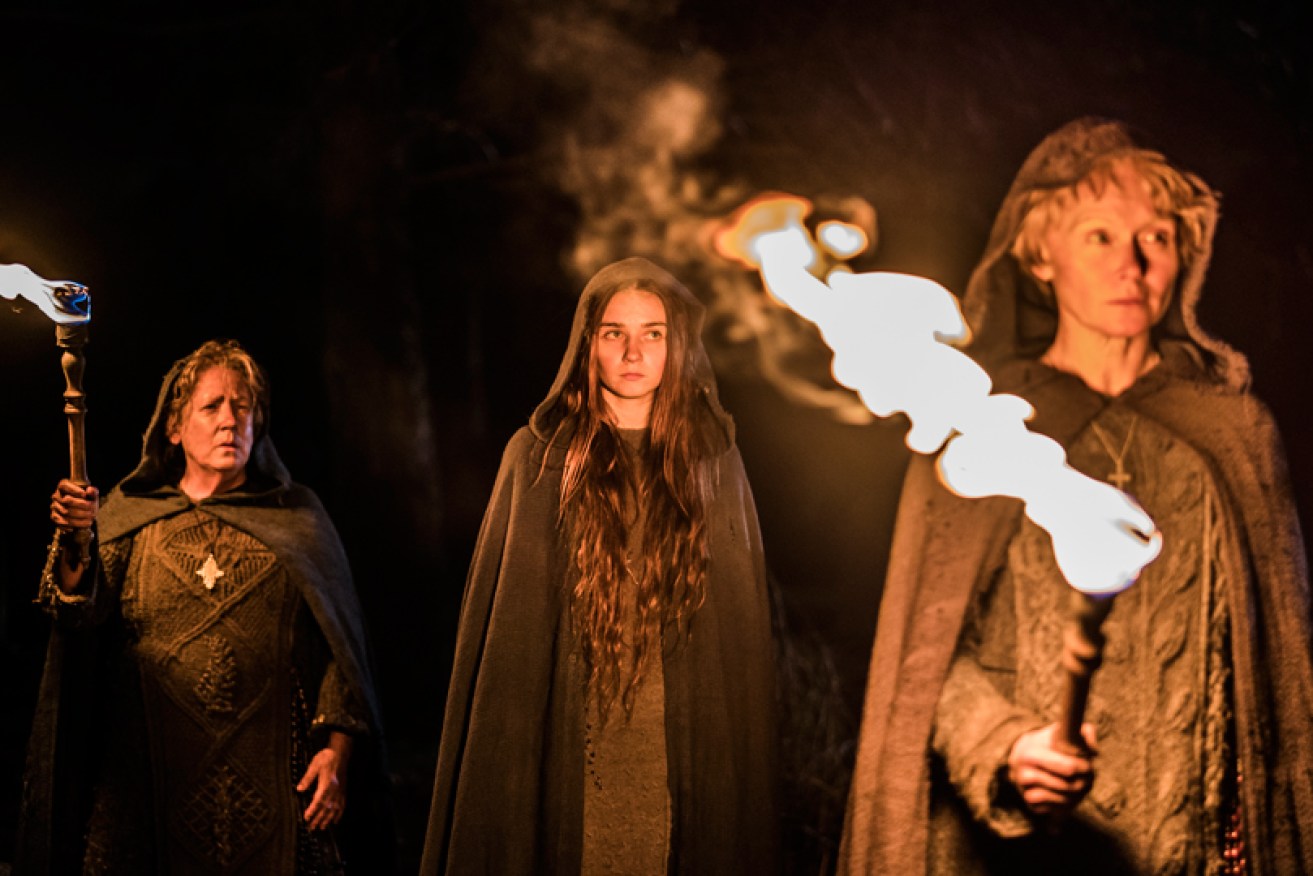 "We were all very different people," says Essie Davis (right) of <i>Lambs of God</i> co-stars Ann Dowd and Jessica Barden. 