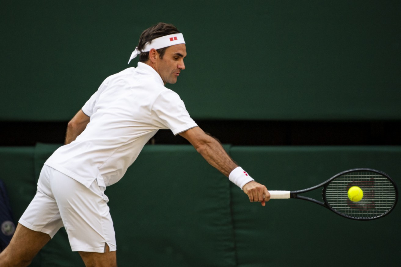 Roger Federer during his semi-final win against Rafael Nadal.