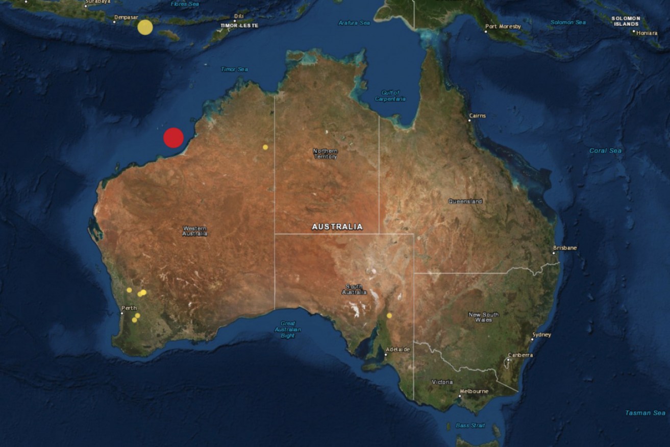 The earthquake hit off the coast of Western Australia between Broome and Port Hedland. 