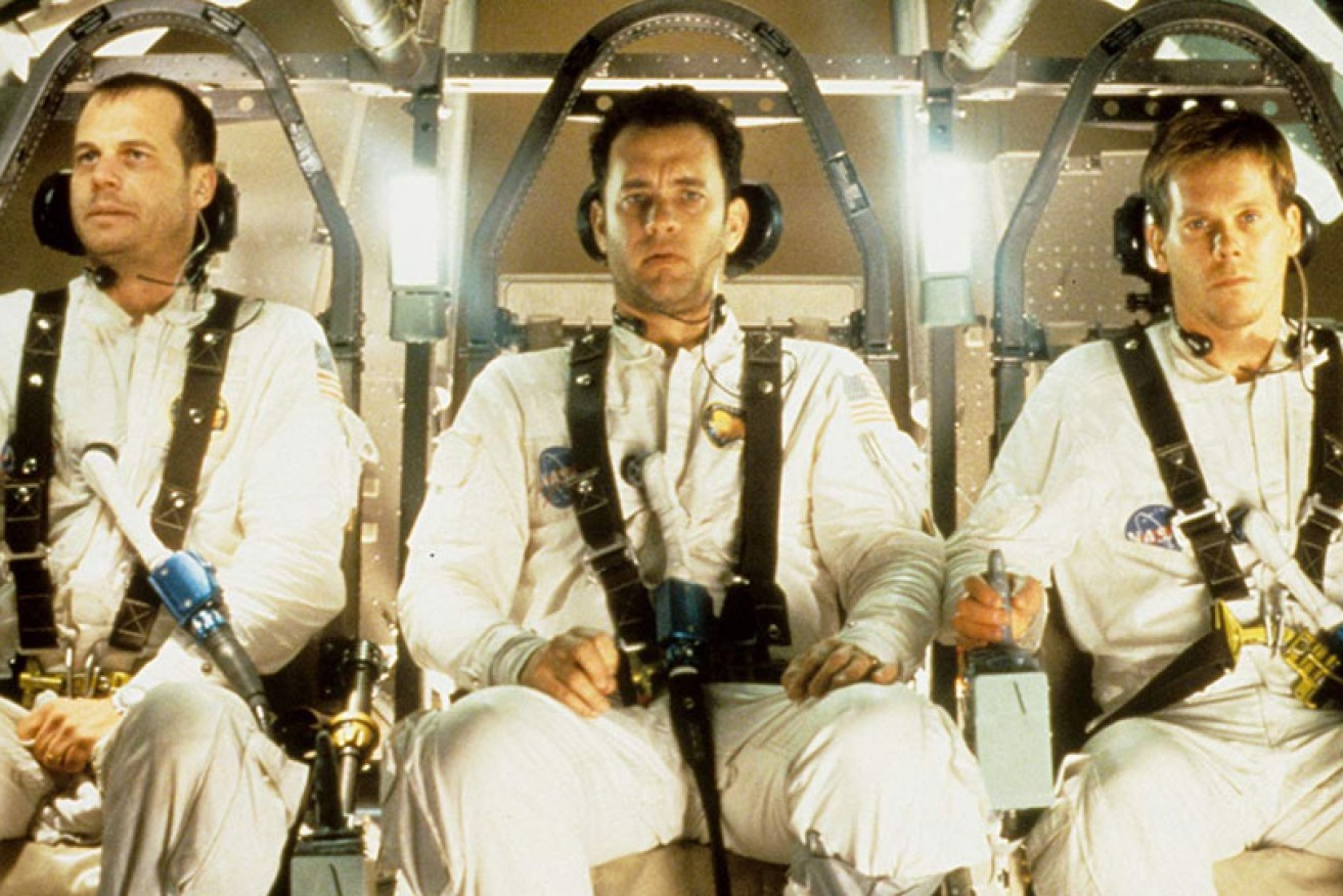 Bill Paxton (left) made a perfect team with Tom Hanks and Kevin Bacon in <i>Apollo 13.</i> 