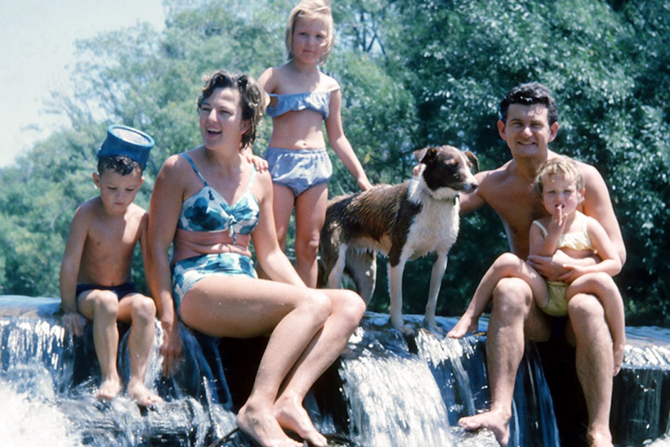 Bob and Hazel Hawke on holiday with their children Stephen, Sue and Ros.