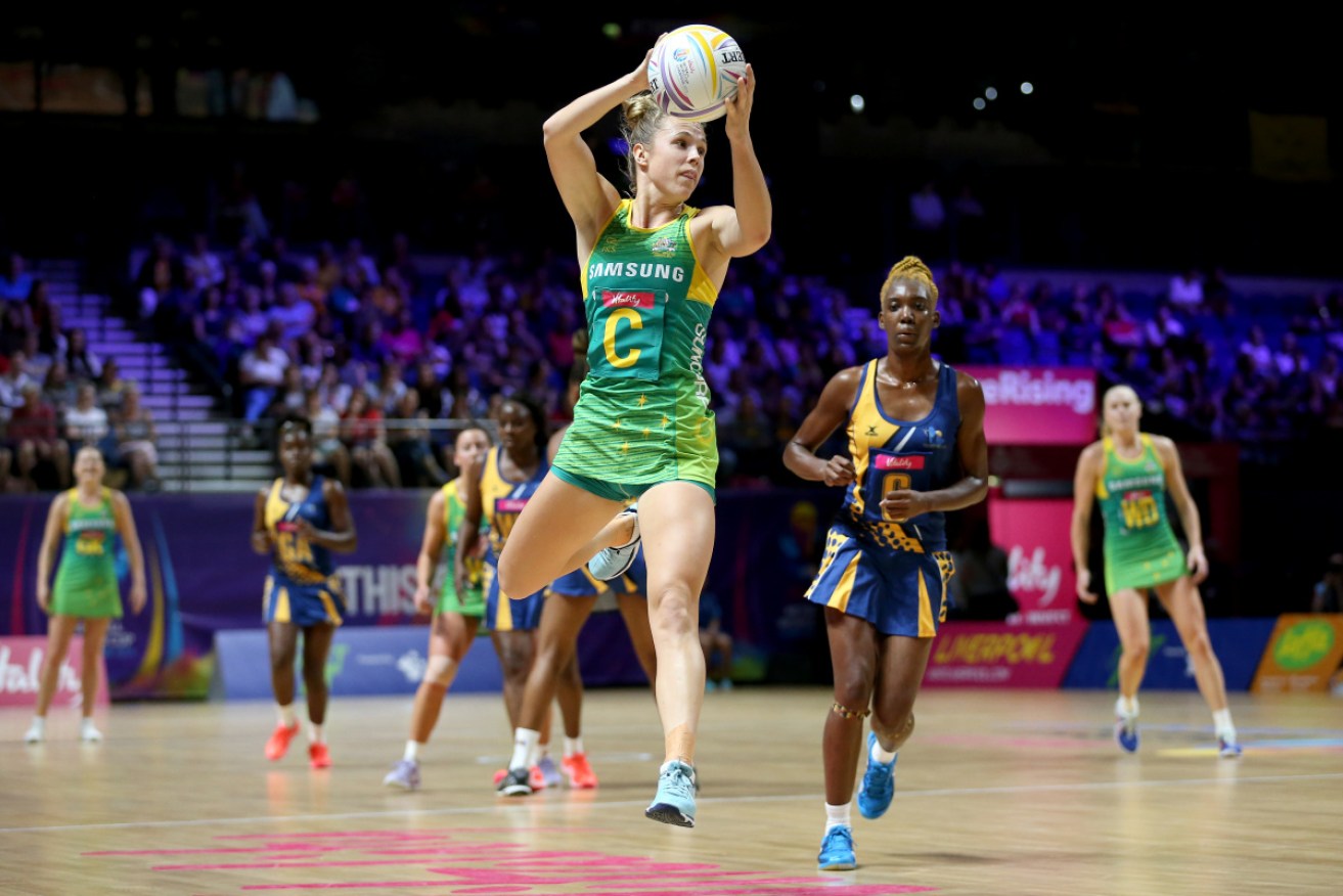 Australia's Paige Hadley keeps things moving at the M&S Bank Arena, Liverpool on Monday.
