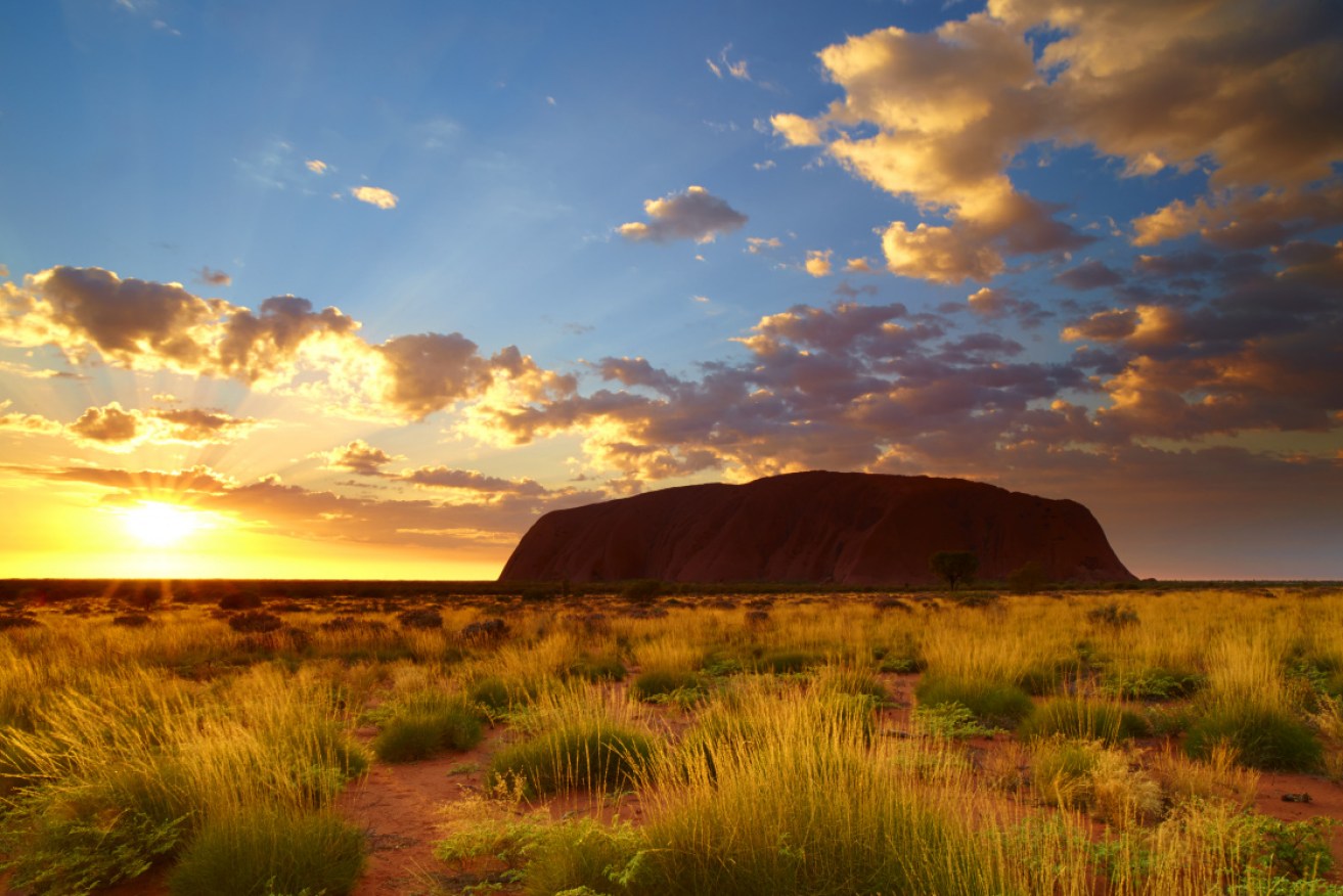 Uluru at sunrise.