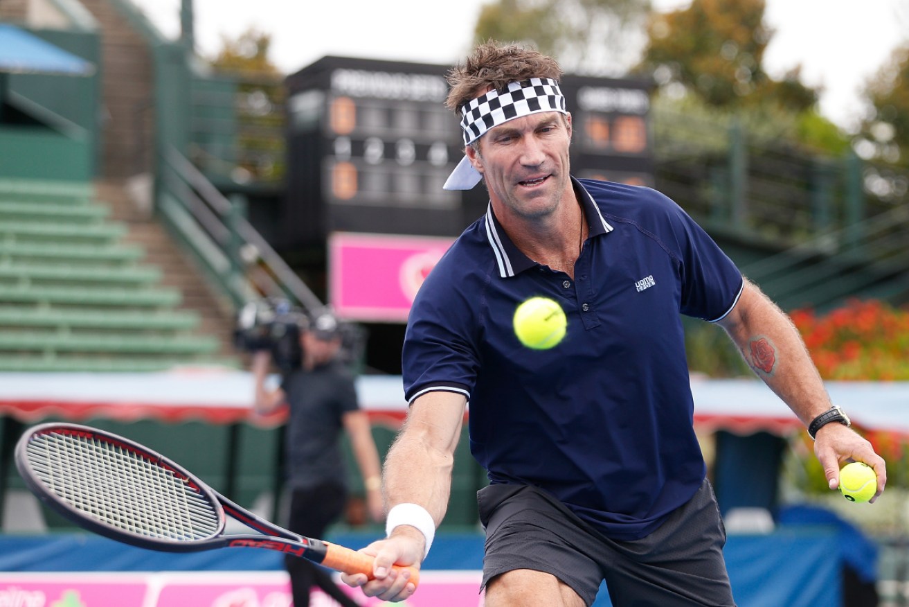 Scene of past triumphs: Pat Cash back at Kooyong for a hit last year. 