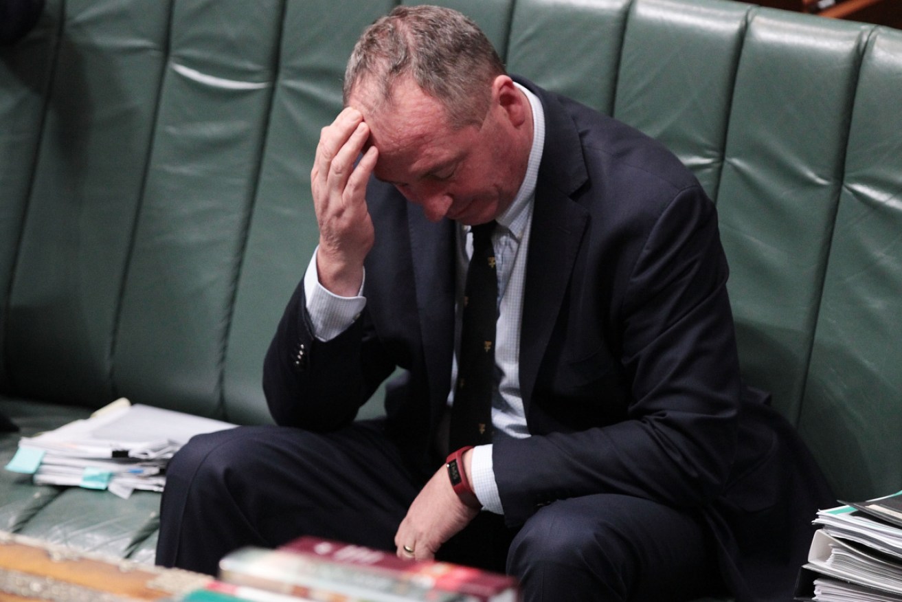 Not praying, thinking. Barnaby Joyce is sharing big ideas, some of them full of kindness for poor people. 