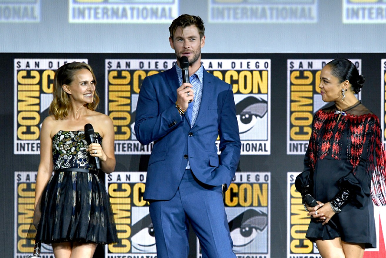 Natalie Portman, Chris Hemsworth and Tessa Thompson talk all things Thor at Comic-Con on July 20.
