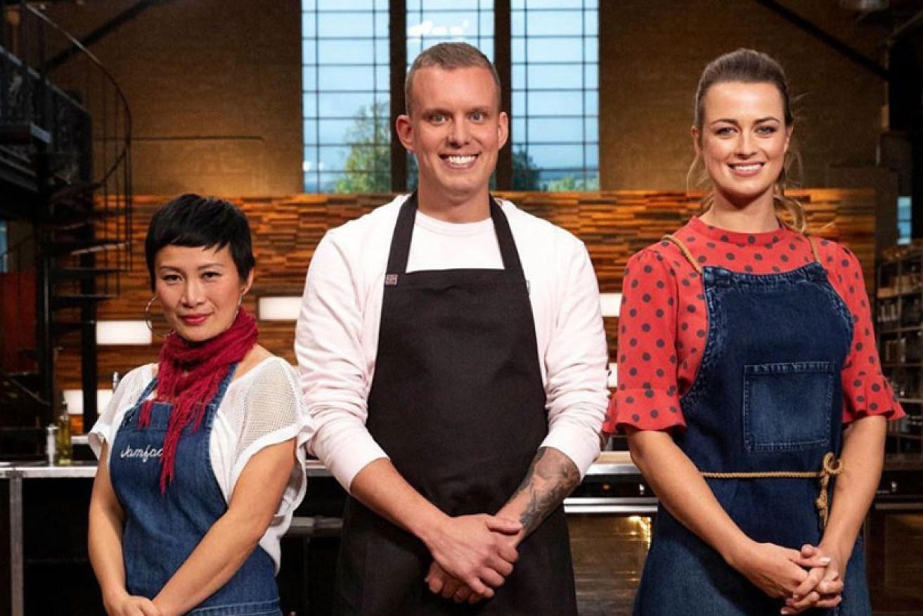 Poh Ling Yeow (left) as a guest on <i>MasterChef</i> on July 21: "The assassin's got her Hobbit face on."