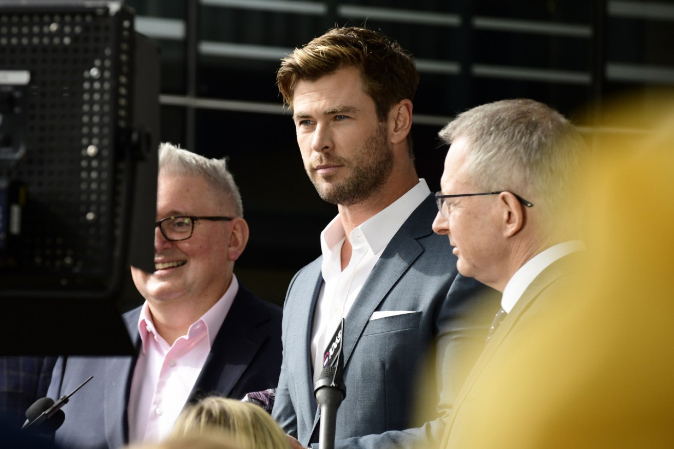 Actor Chris Hemsworth at Friday's announcement that the next Thor movie will be filmed in Sydney.
