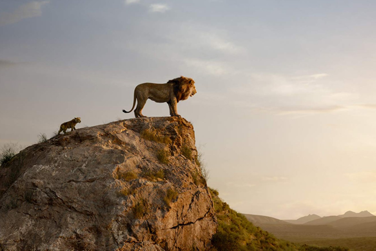 Simba and Mufasa survey their kingdom in <i>The Lion King</i>, which has helped Disney to record box office.