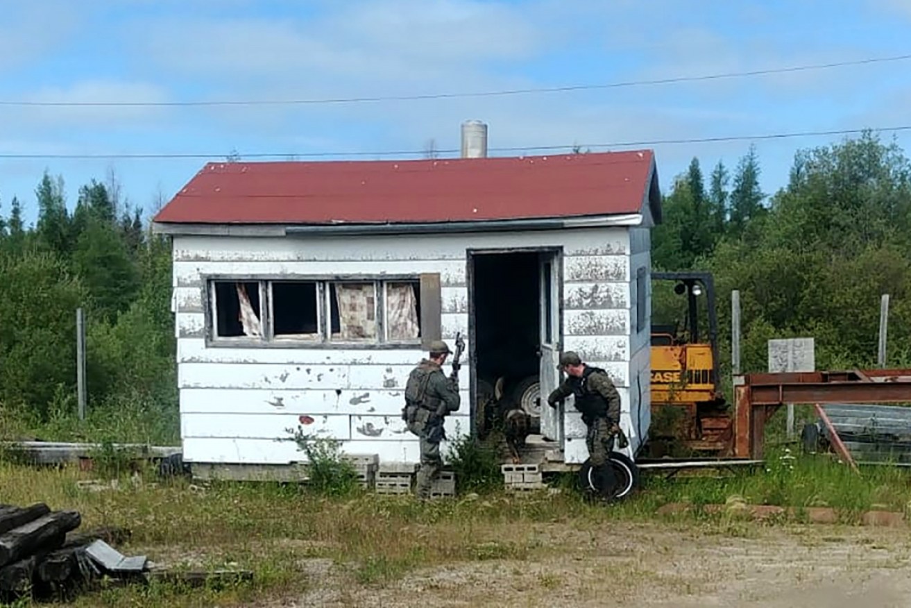 CMP officers inspect homes and buildings in the Gillam, Manitoba area.