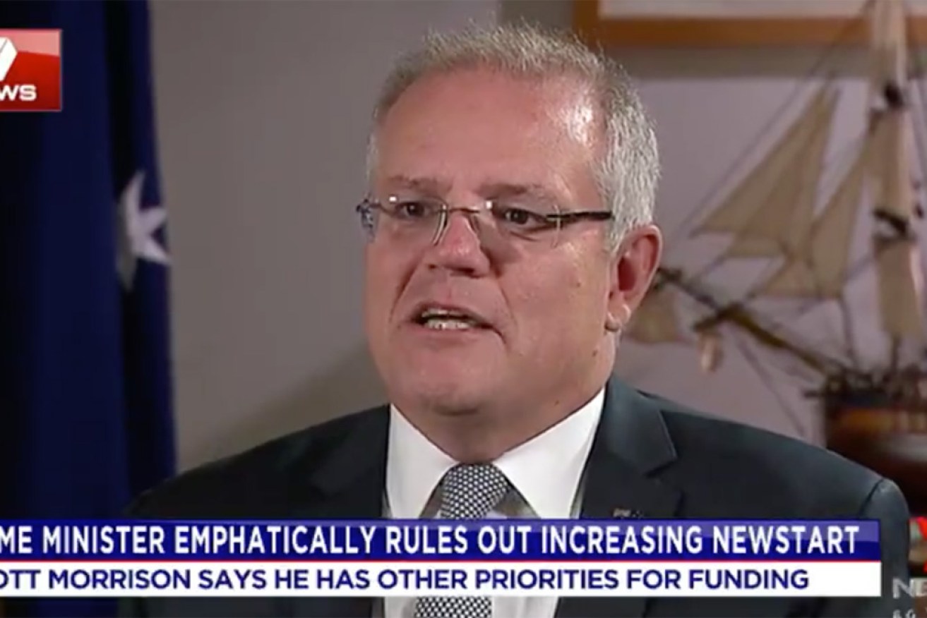 Prime Minister Scott Morrison says he no intention to increase Newstart. 