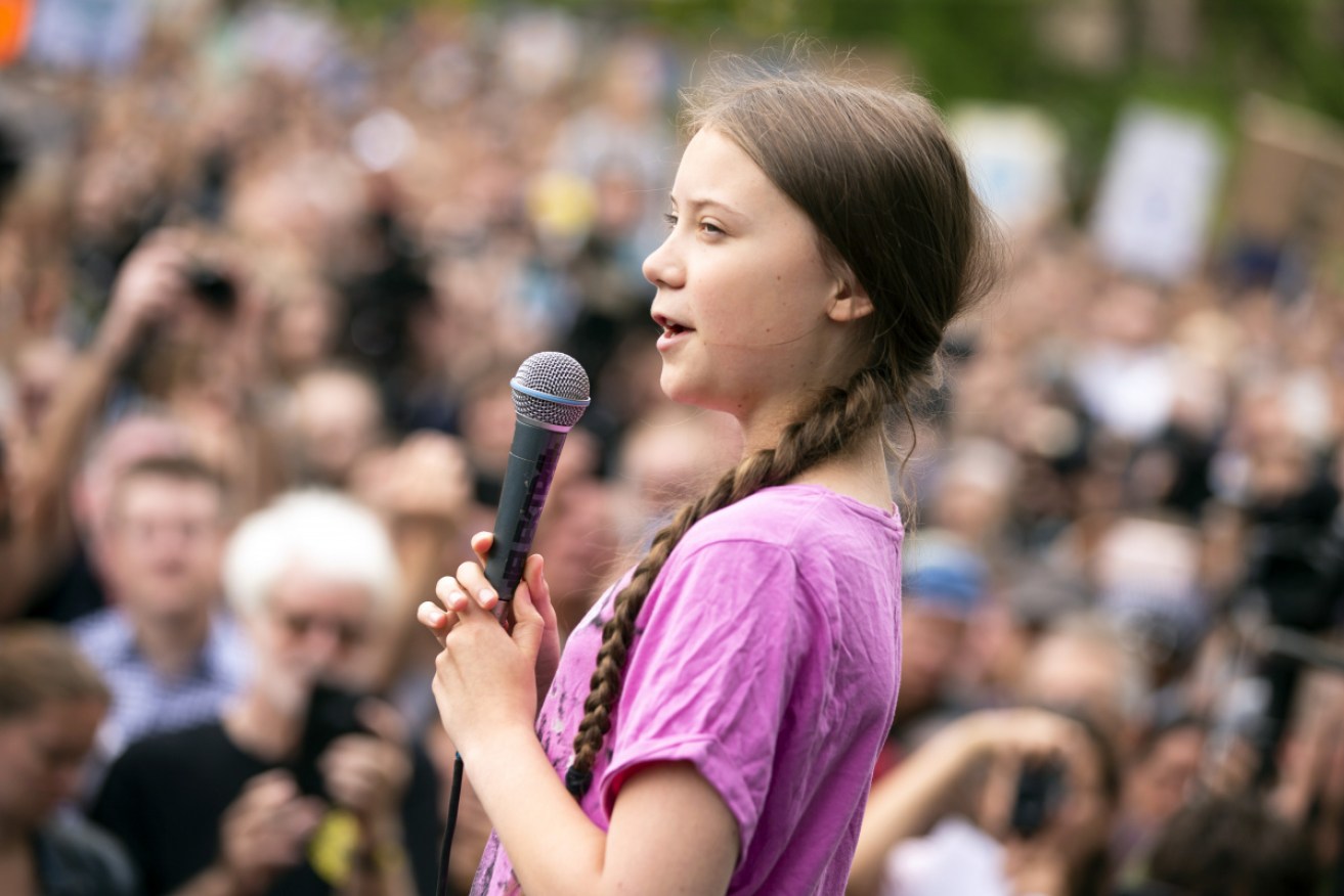 Greta Thunberg at a climate change protest in Berlin in July.