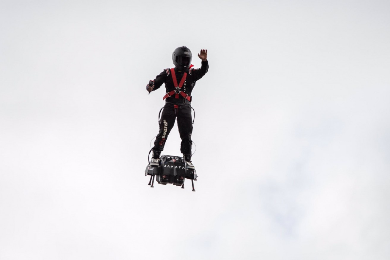 Franky Zapata has fulfilled his dream of flying over the English Channel on his hoverboard. 