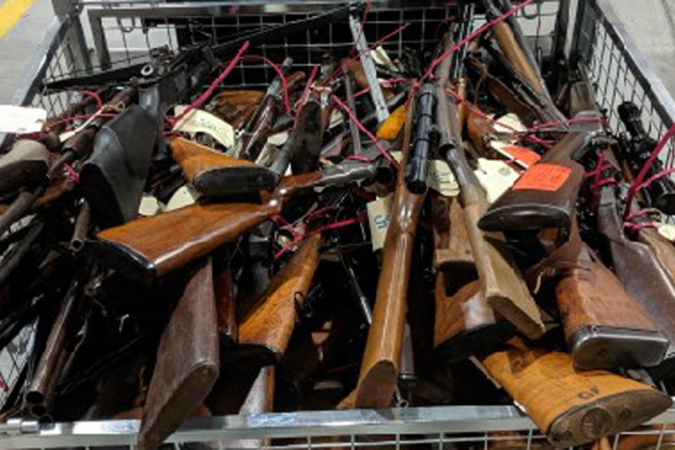 Bound for the crusher: Thousands of firearms have been taken out of the reach of criminals thanks to the amnesty. </i>Photo: AAP</i>