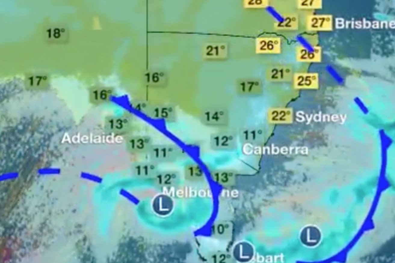 A series of cold fronts is likely to bring freezing weather, snow and lots of rain to parts of Australia on Thursday and Friday.