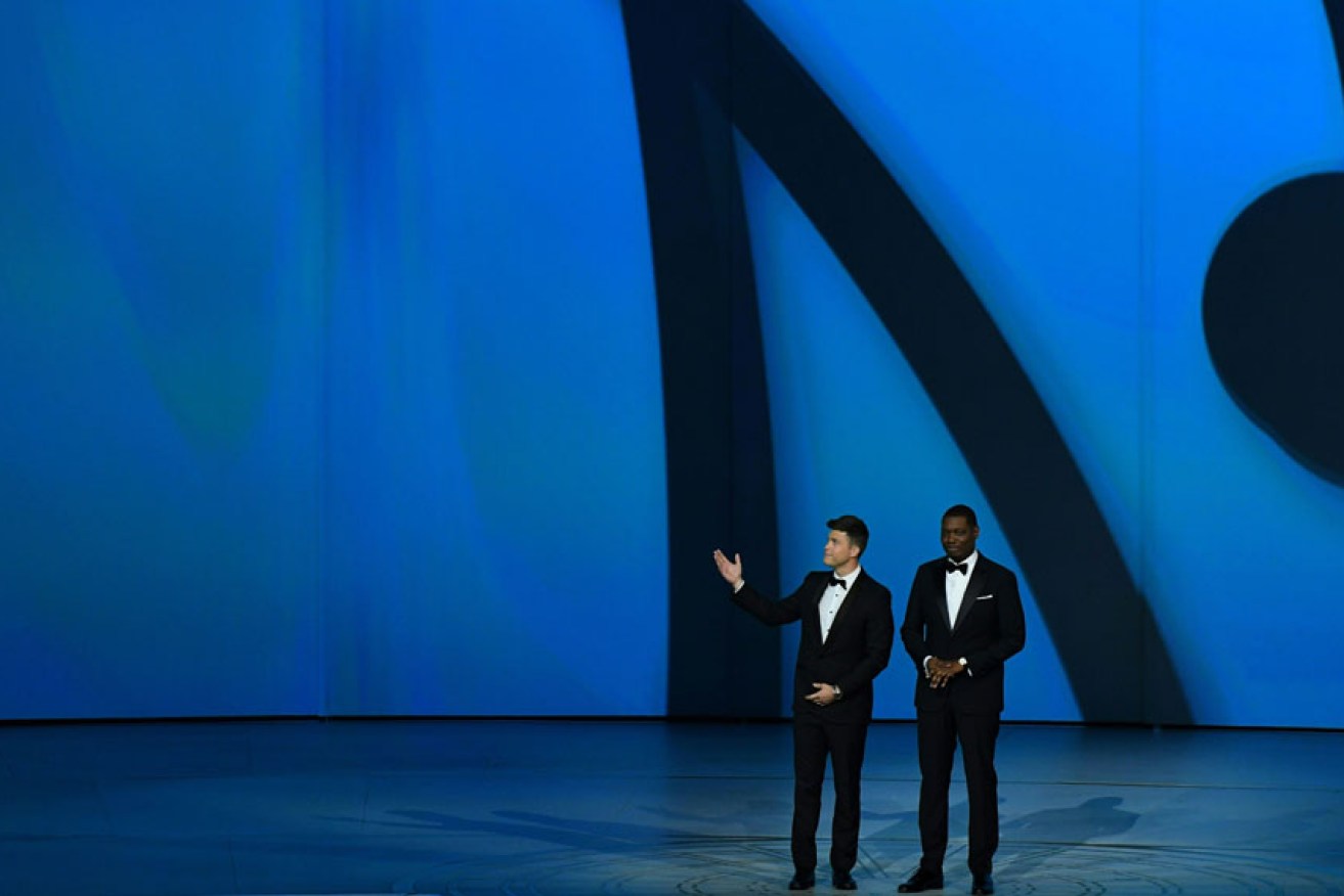 2018 Emmys hosts Colin Jost and Michael Che scored mixed reviews.