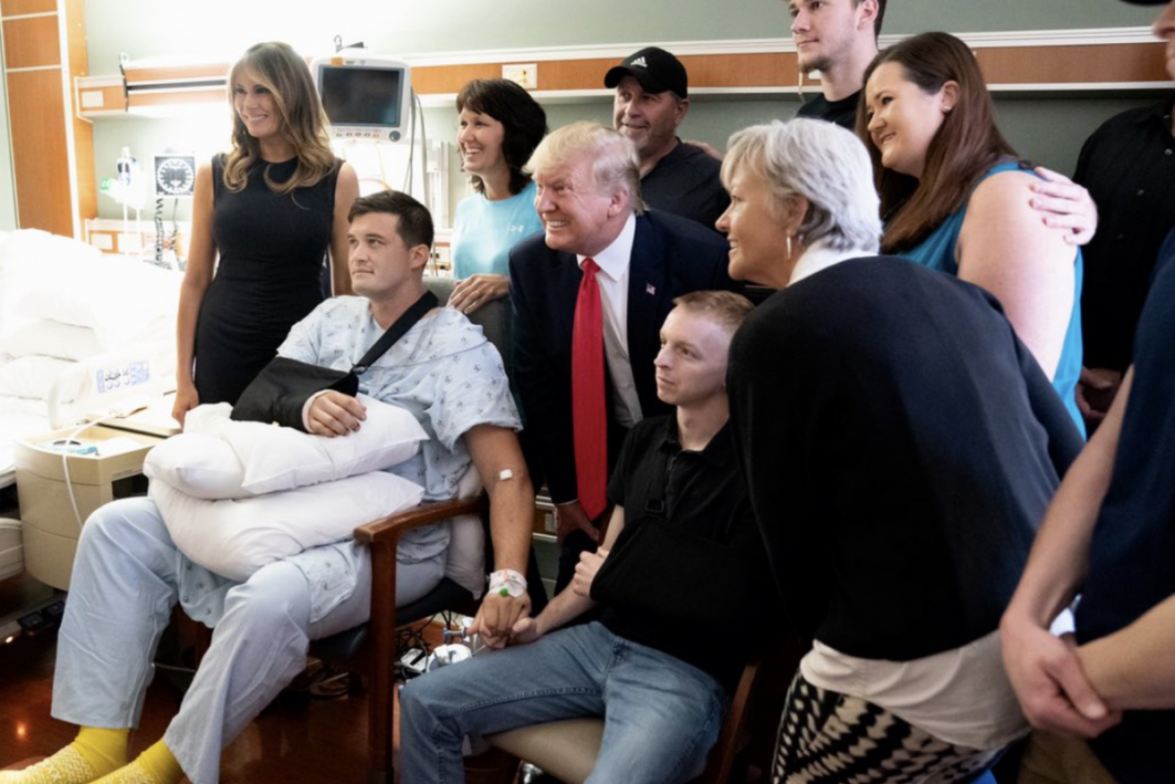Melania and Donald Trump did get to meet victims of the Dayton, Ohio, shooting. 