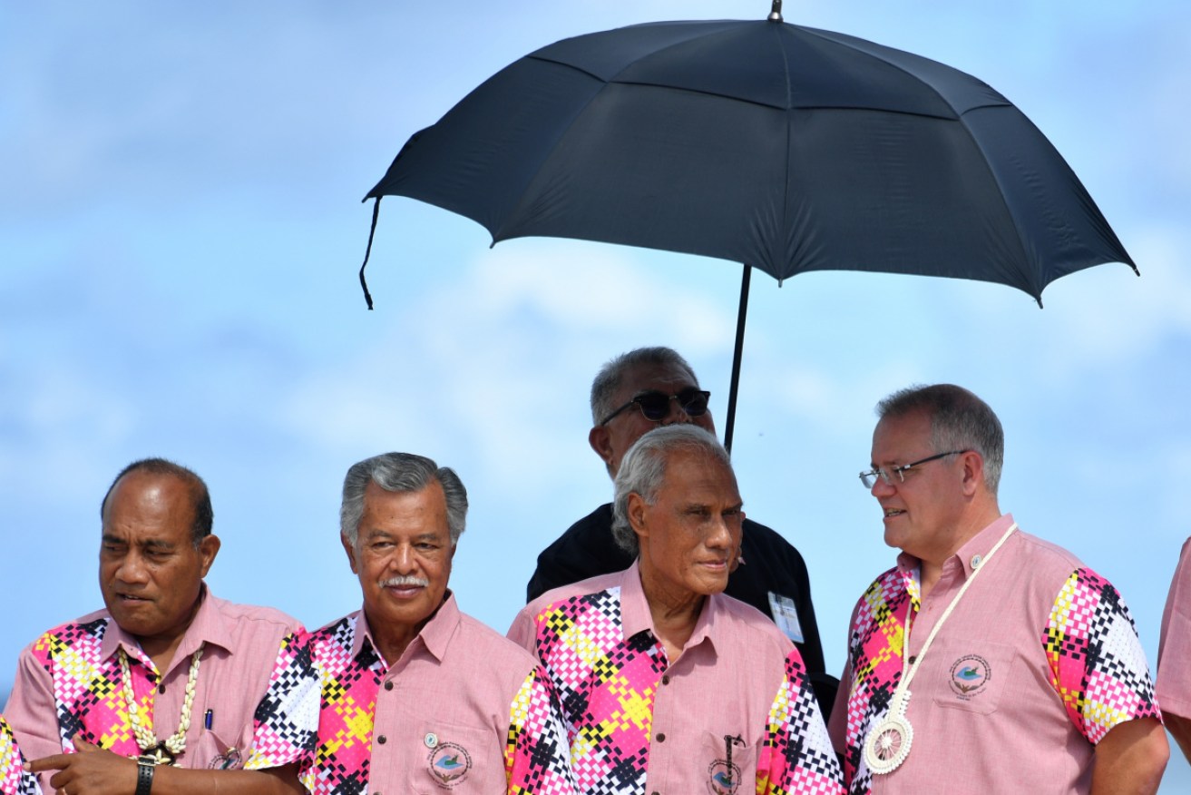 Scott Morrison with other leaders in Tuvalu for the 2019 Pacific Islands Forum
