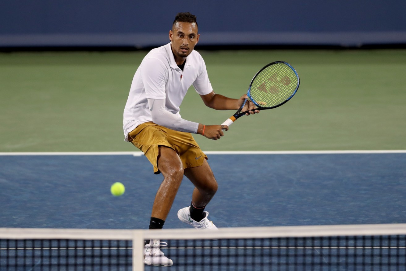 Nick Kyrgios in a moment when he was actually playing tennis. 