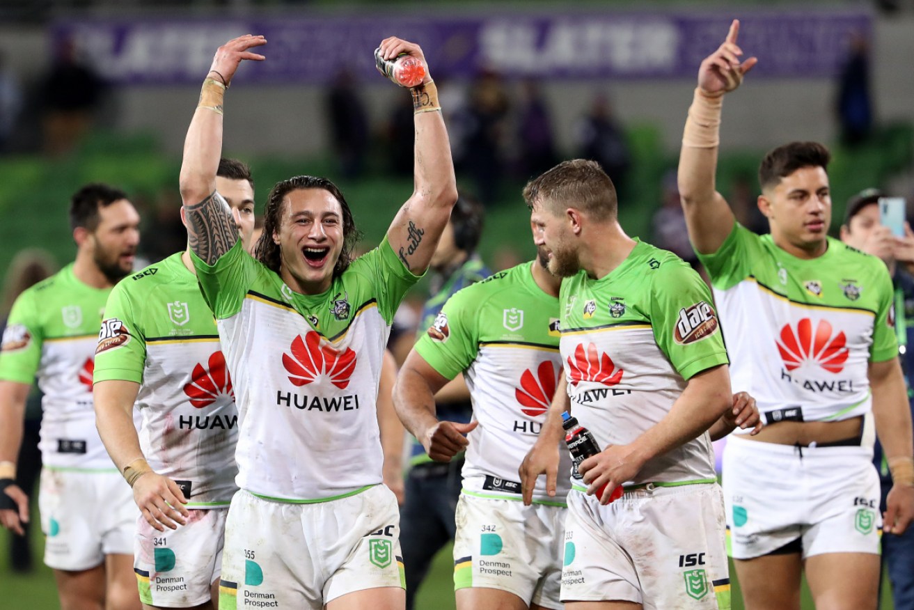 Triumphant: The Canberra Raiders  are on a roll. Photo: Getty 