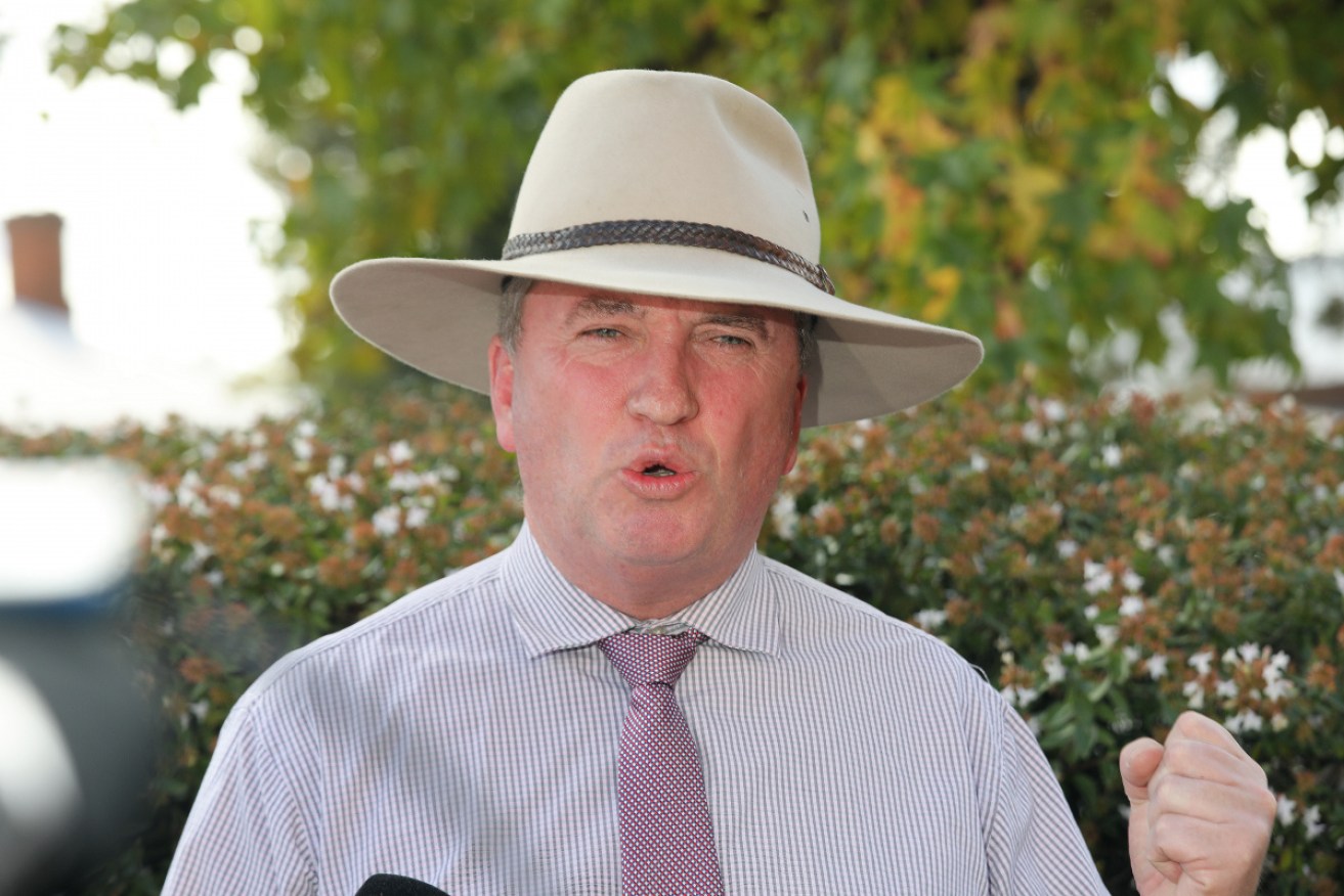 New England MP Barnaby Joyce rarely goes anywhere without his Akubra. Photo: AAP