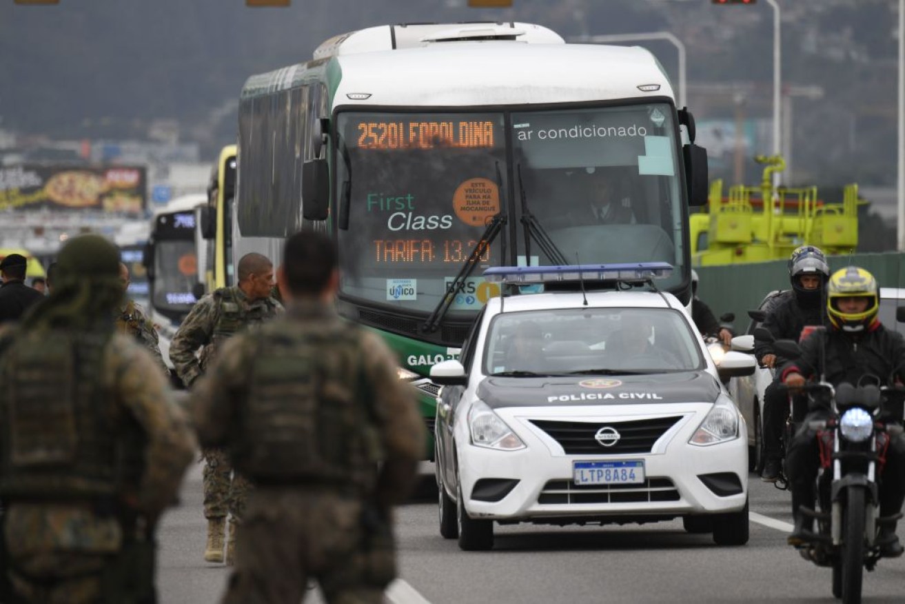 The bus in which a gunman held 37 hostages before being shot dead by police.