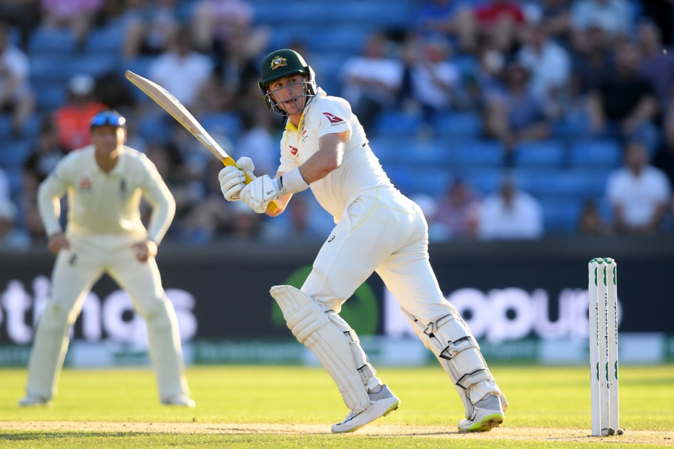 Solid knock: Marnus Labuschagne on his way to not out 53 at Headingly.