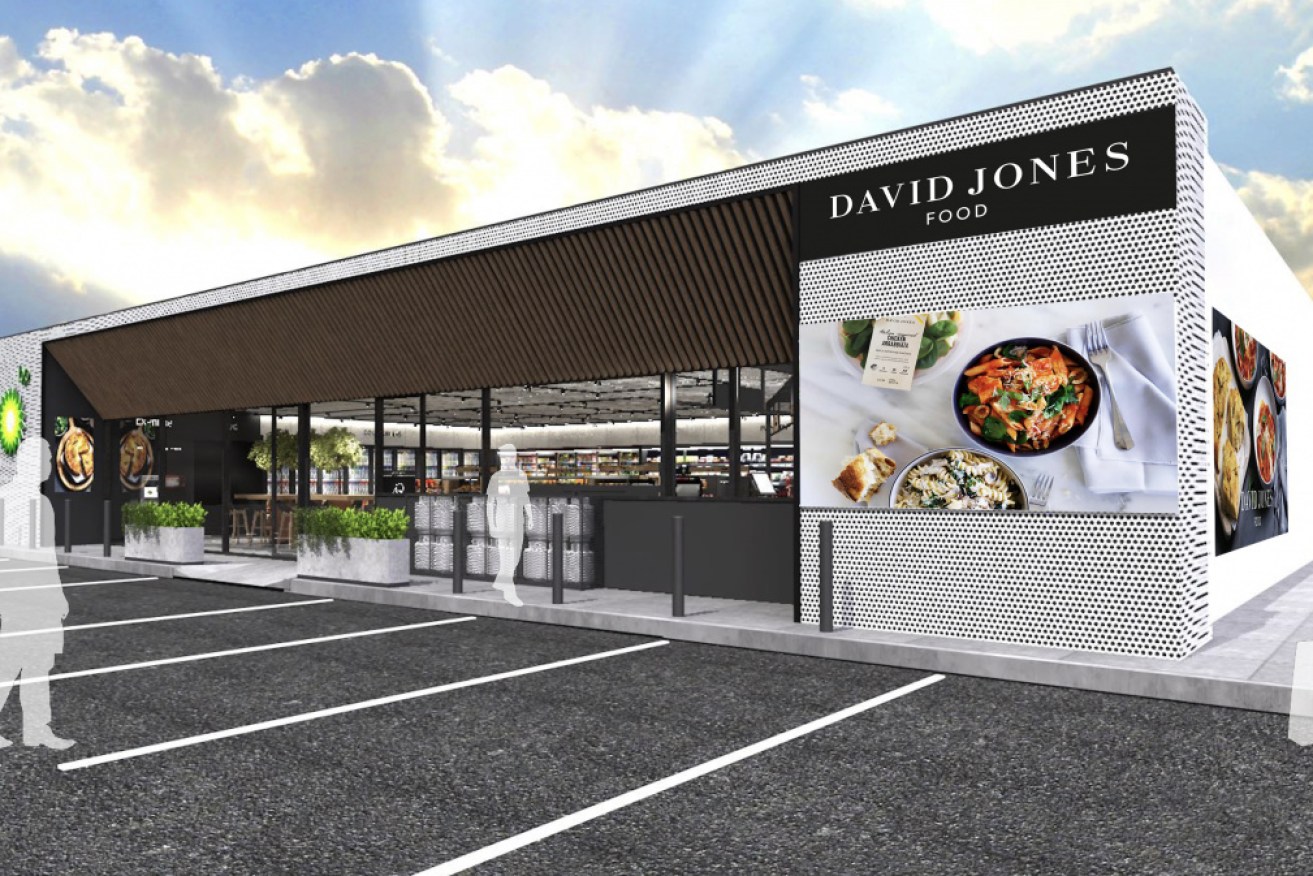 David Jones is launching a food range including sushi, sandwiches, and free-range rotisserie chicken  at BP service stations.