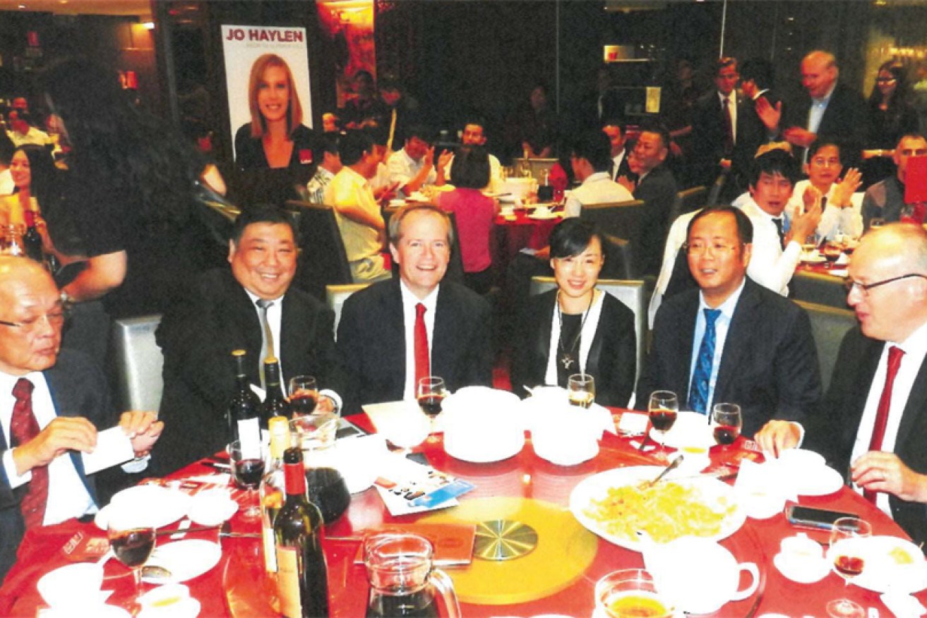 Huang Xiangmo, (second from right), with Bill Shorten (centre) at a Labor fundraiser. 