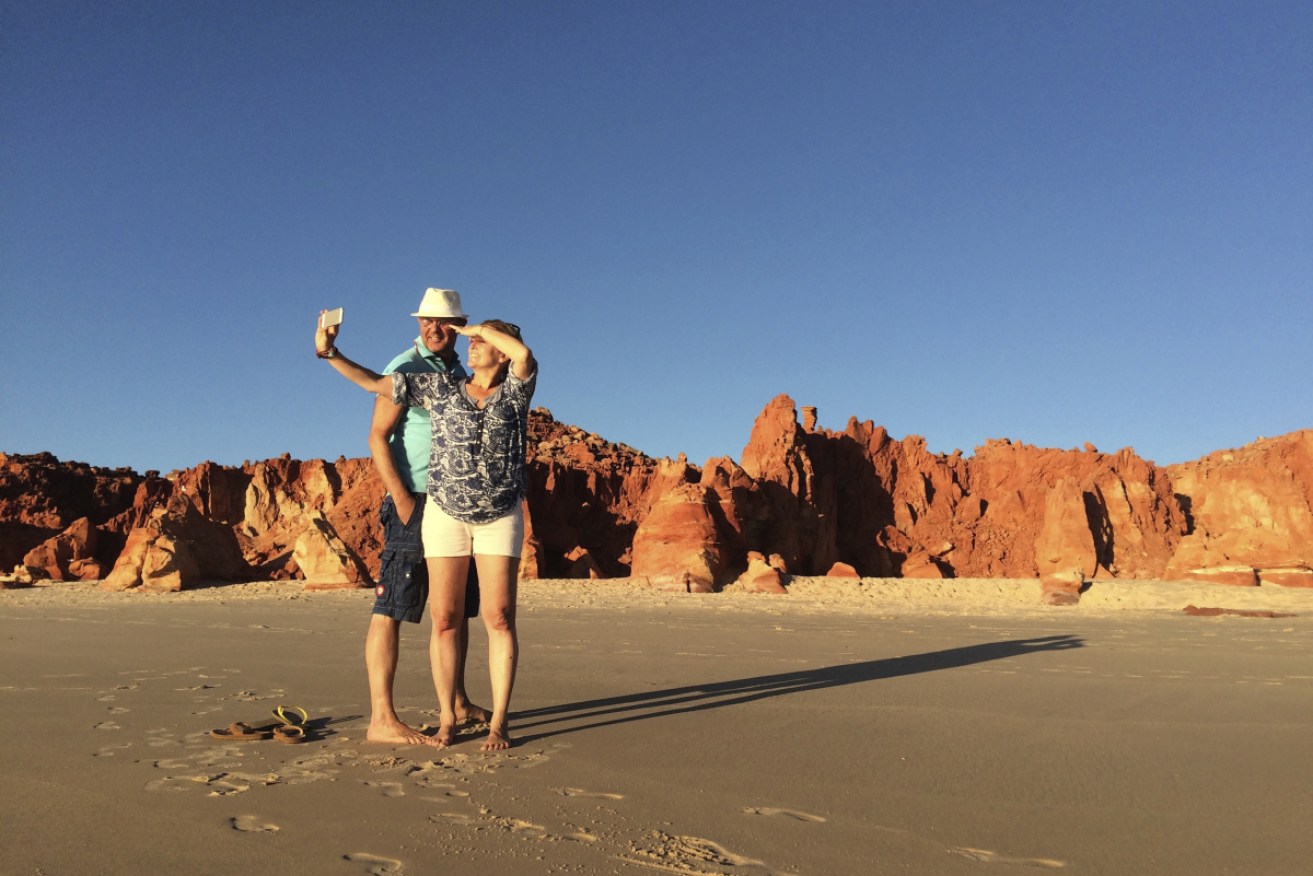 Selfies at Cape Leveque, 240 kilometres north of Broome.