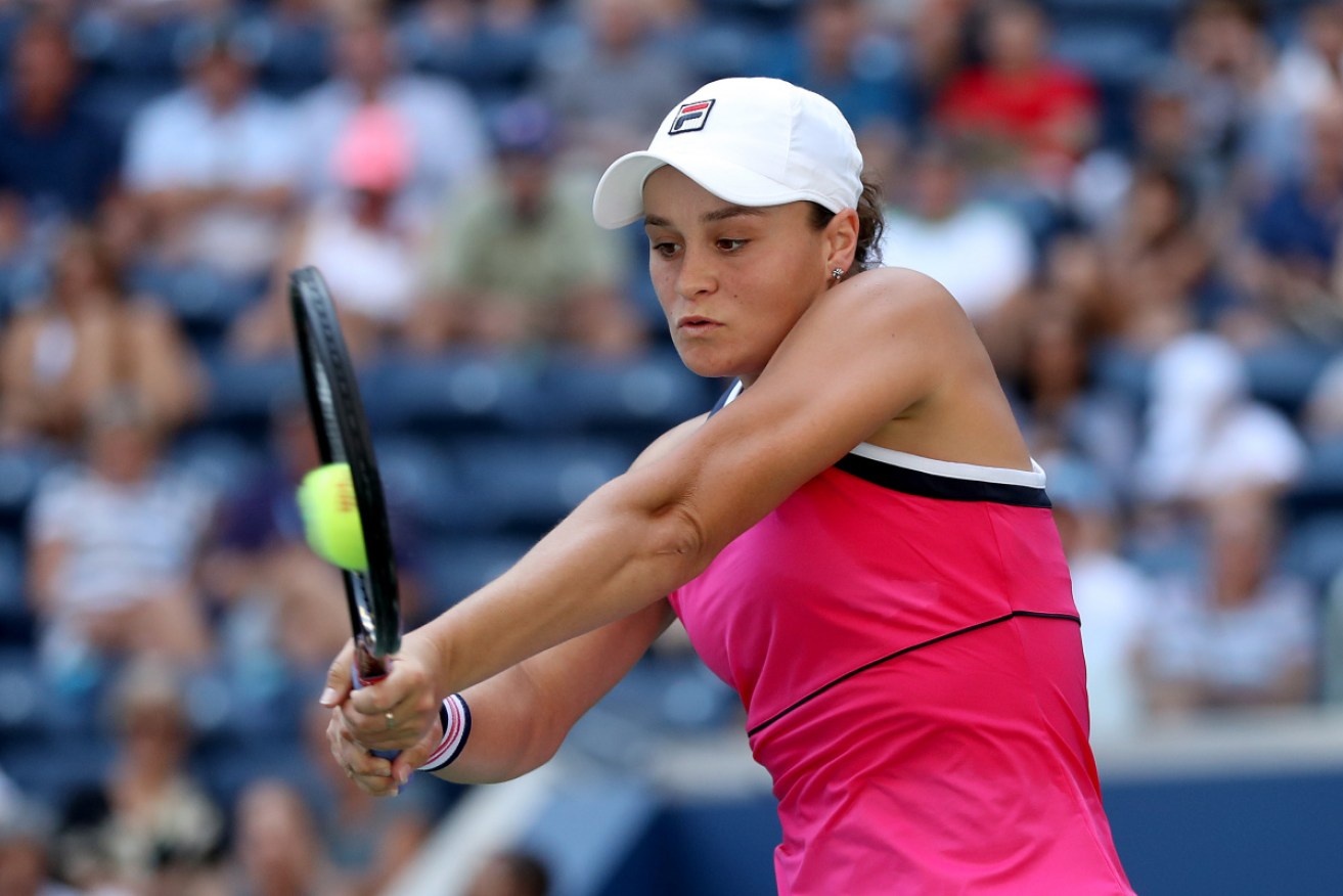 Ash Barty in action at the US Open third round. 