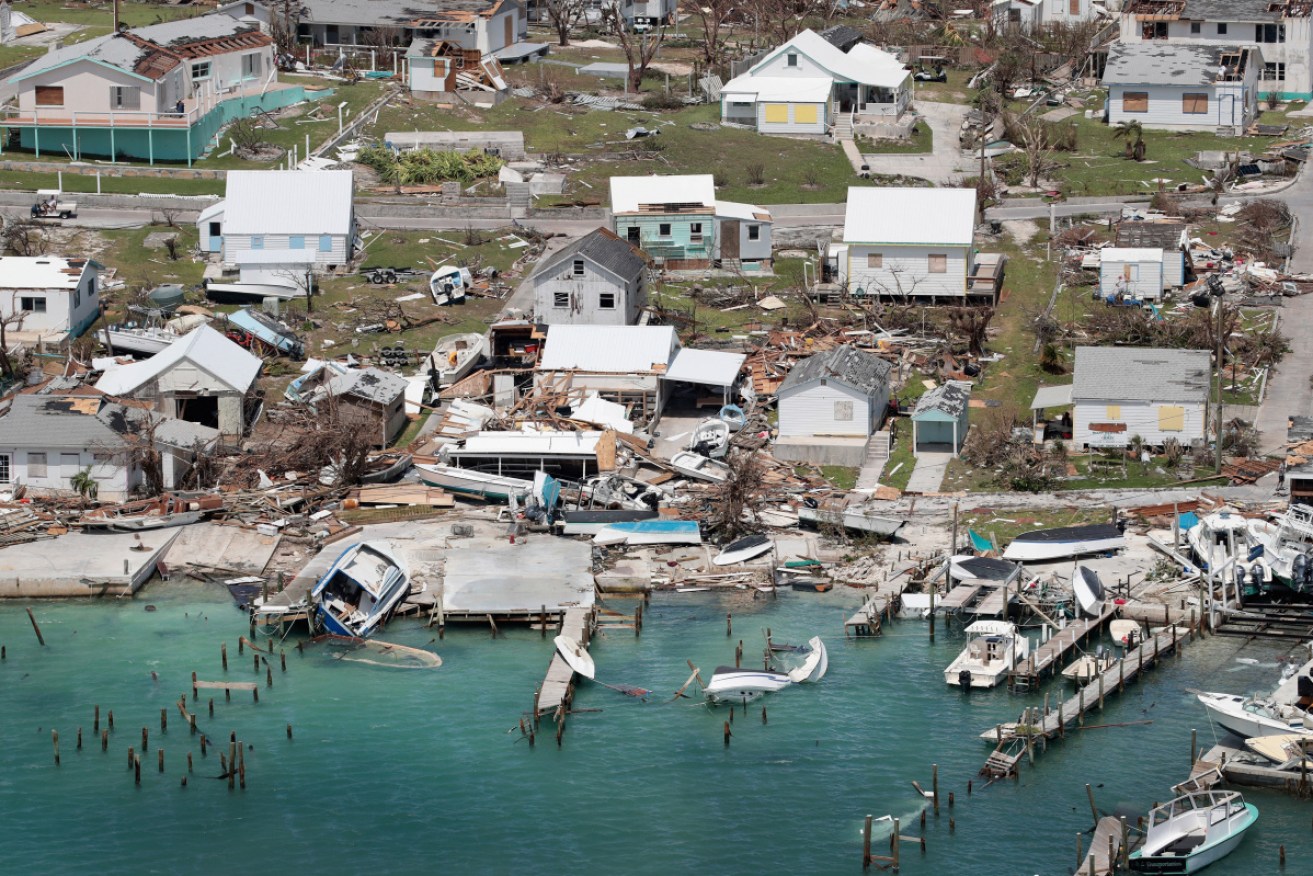 An aerial view of damage caused by Hurricane Dorian on Great Abaco Island, in the Bahamas.