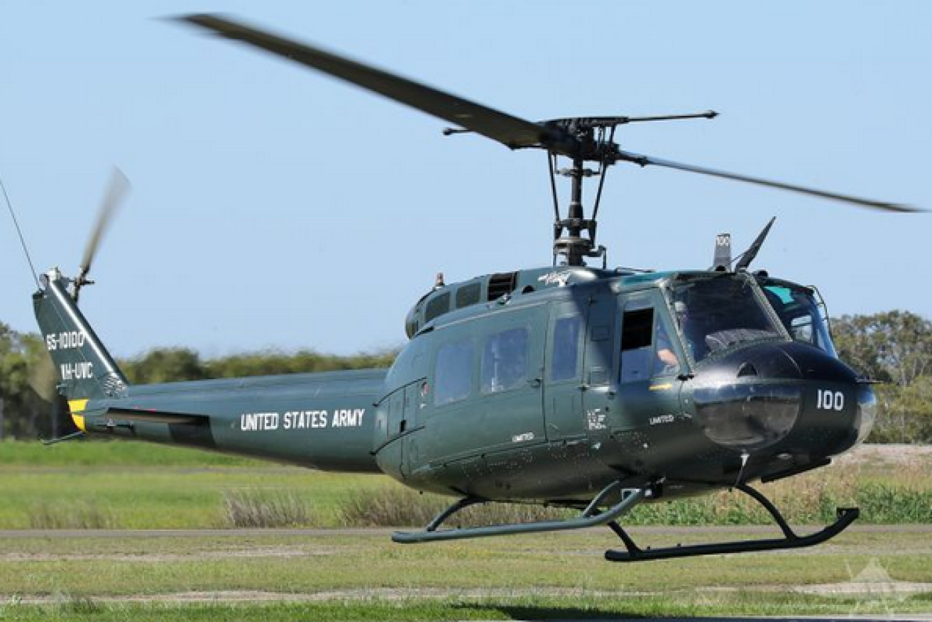 The Bell helicopter began service with the US Army before going into service with Brisbane Helicopters.