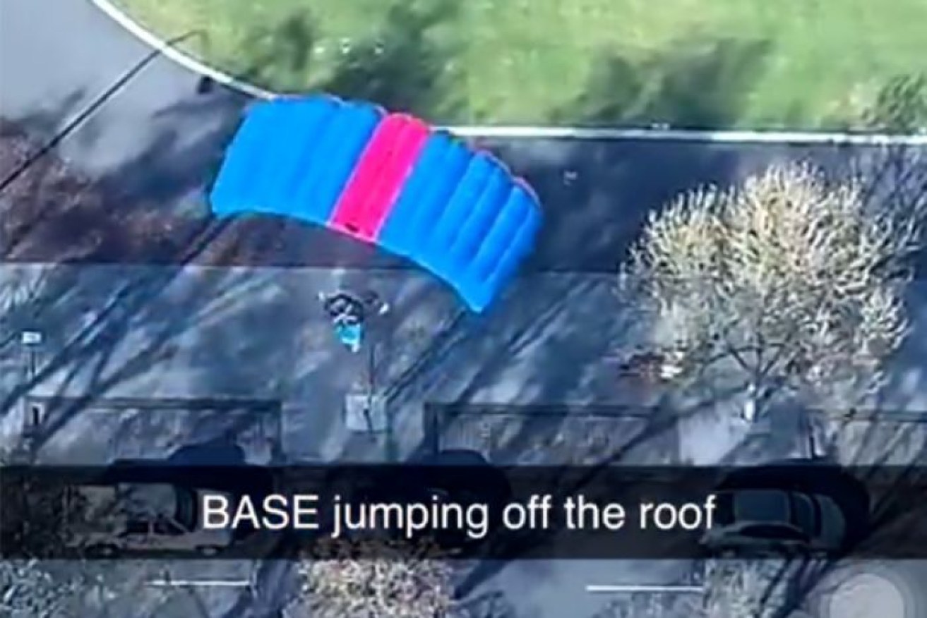 A group of BASE jumpers have plunged off a building in the middle of the Perth CBD. 
