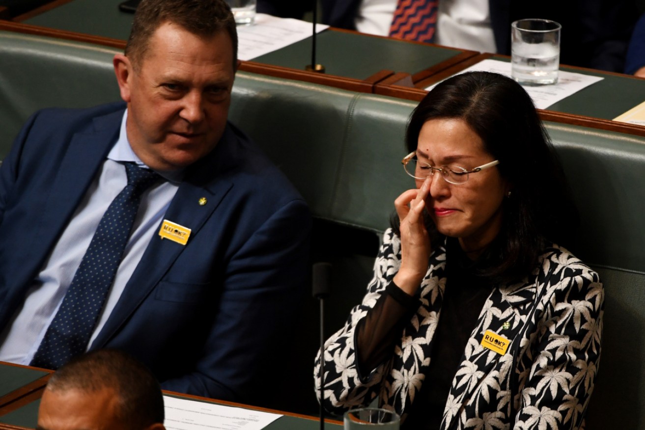 Am emotional Gladys Liu during question time on Thursday.