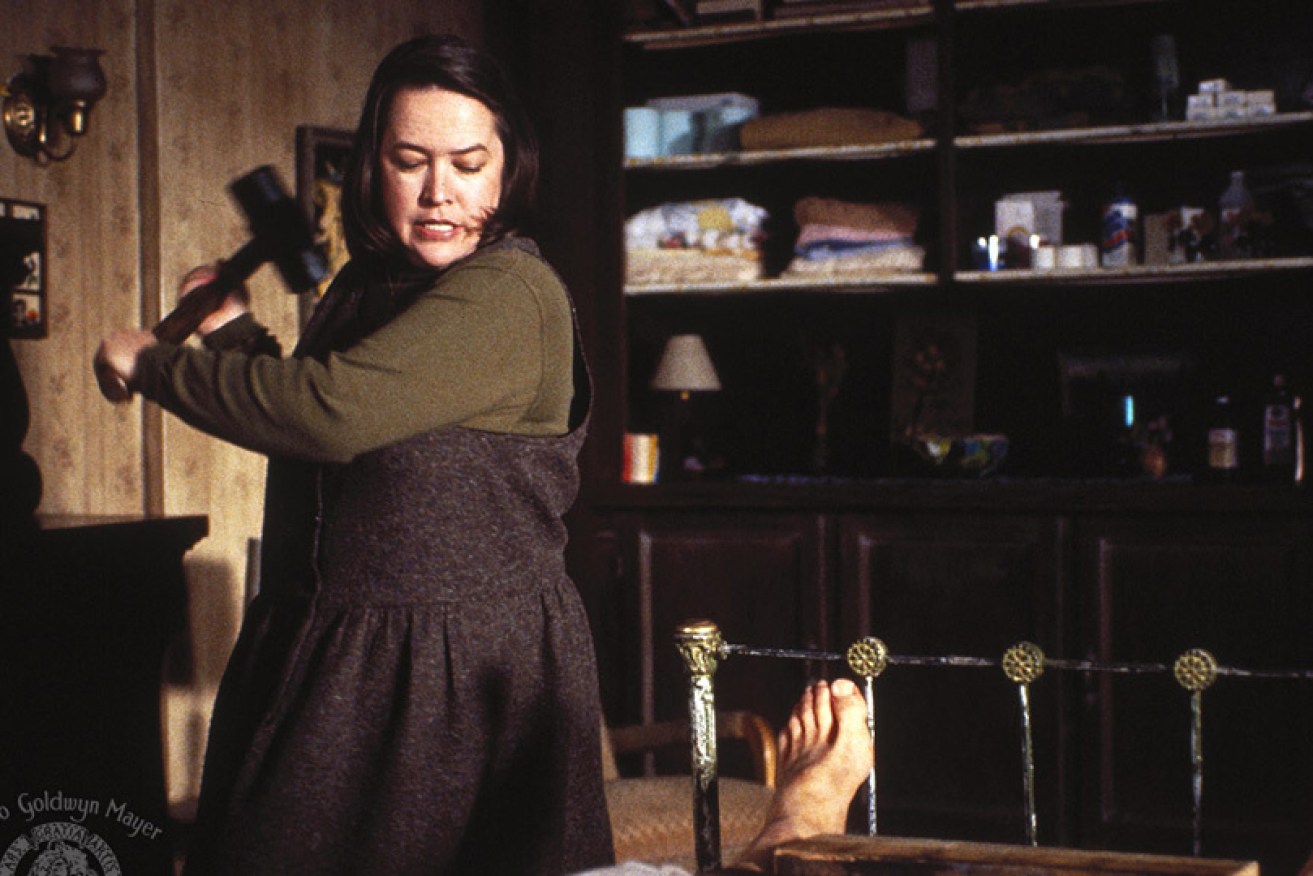 Kathy Bates shows her love for James Caan in Stephen King's <i>Misery.</i>