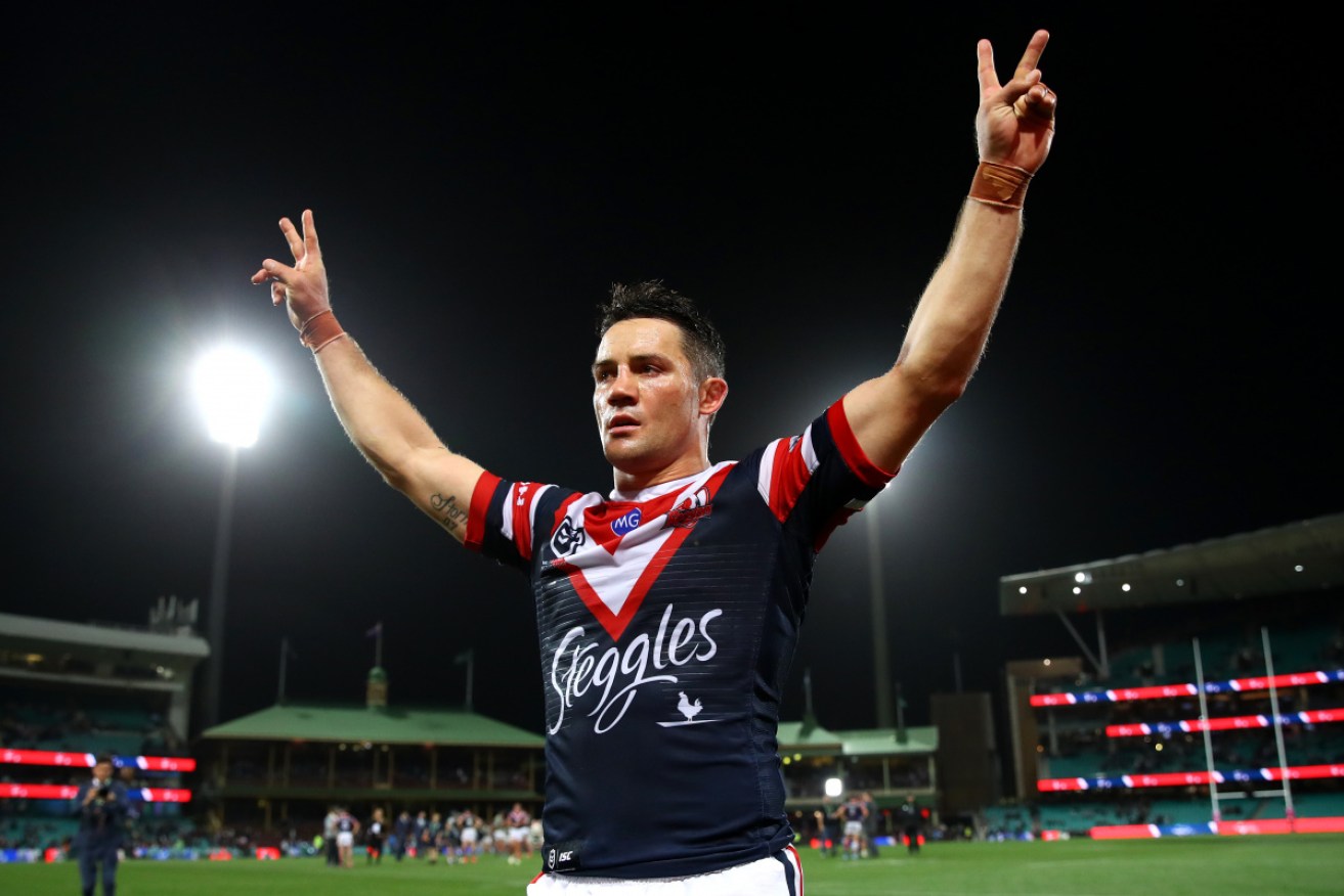 Cooper Cronk salutes the Roosters fans earlier this month. Photo: Getty 