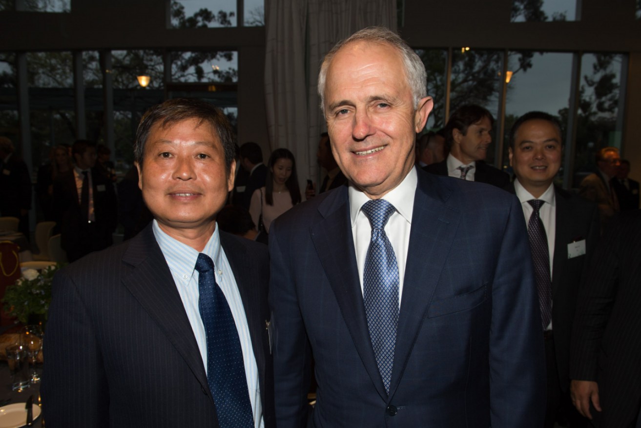 Kejun (Kevin) Huang with then PM Malcolm Turnbull in 2015. 
